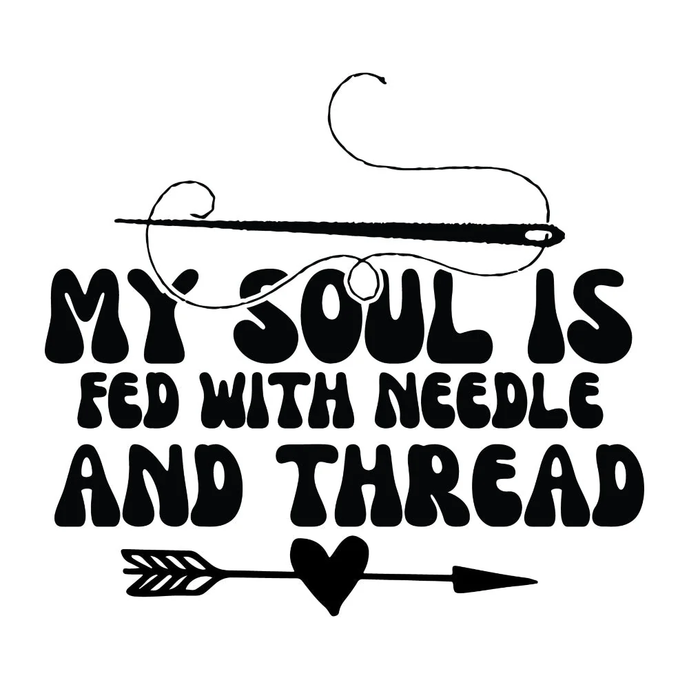 Black and White My Soul is Fed Fabric Panel