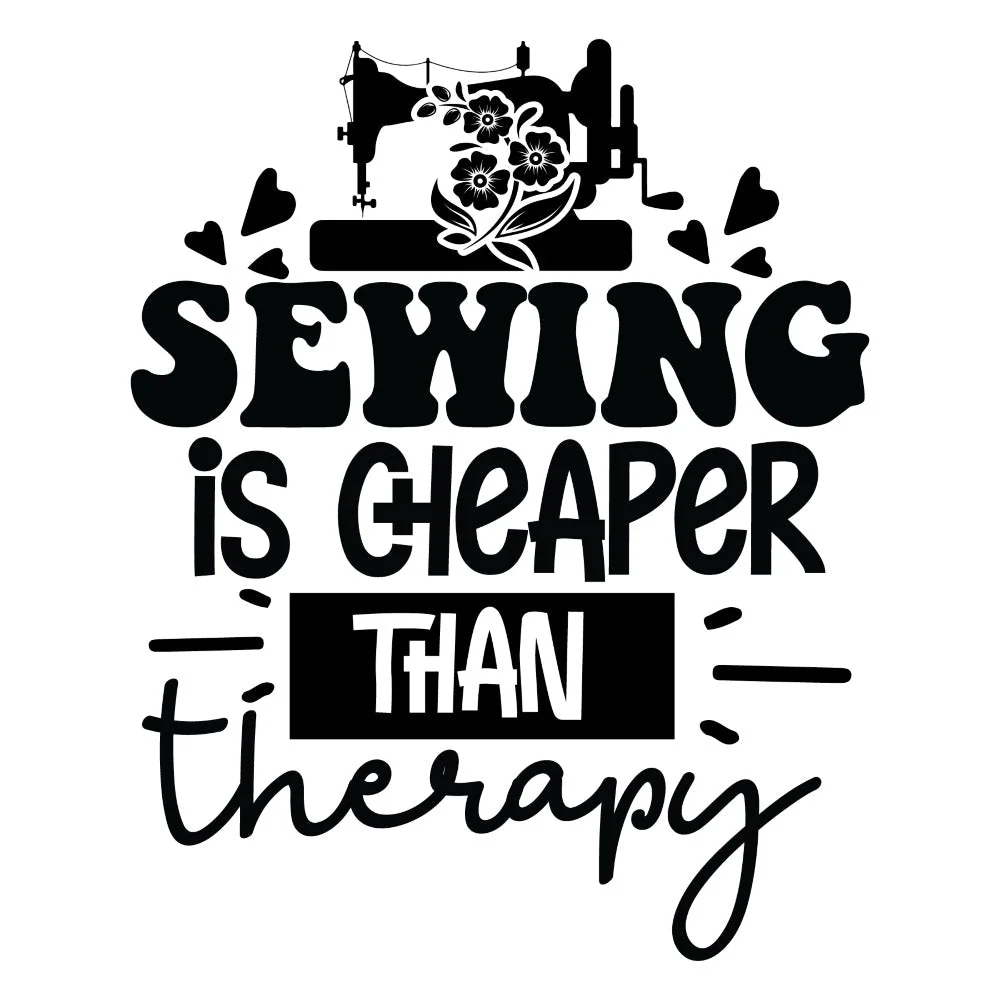 Black and White Sewing is Cheaper Fabric Panel