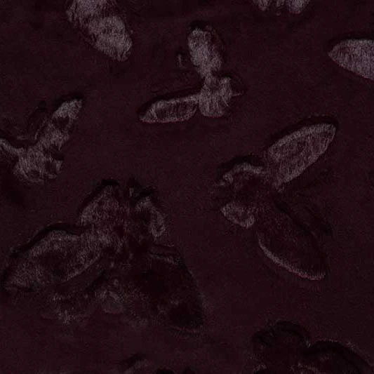 Luxe Cuddle Butterfly Black Cherry 58" - 60" Fabric per yard - Image 2