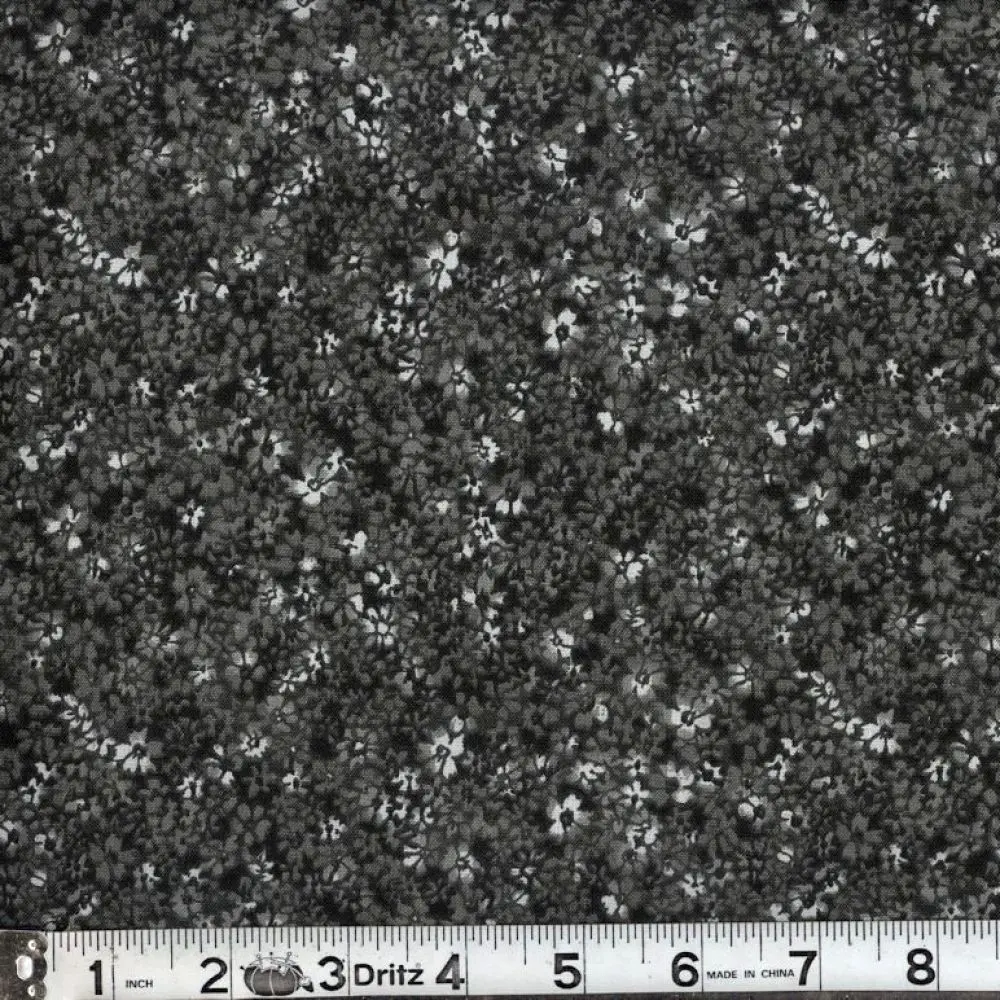 Black Confetti Floral 45" wide Fabric per yard