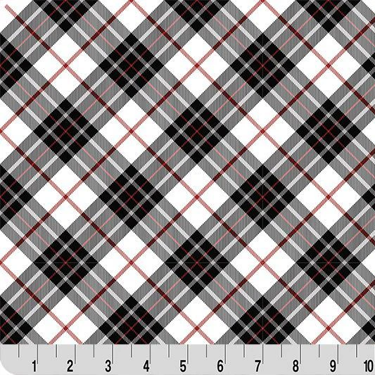 Cloud Cuddle Black Just Plaid 58"/60" Fabric per yard