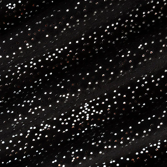 Sparkle Cuddle Glitter Black/Silver 58" - 60" Fabric per yard - Image 2