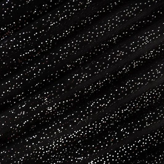 Sparkle Cuddle Glitter Black/Silver 58" - 60" Fabric per yard - Image 3