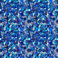 Blue Mosaic Blooms Blender 108 Wide Back Cotton Fabric Per Yard