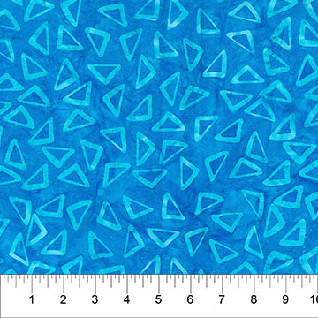 Blue Scattered Triangle Celebration Cotton 44/45 Fabric Per Yard