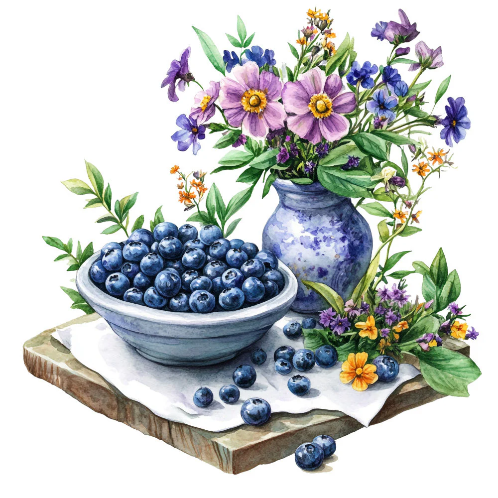 Blueberry Gardens Fabric Panel 16
