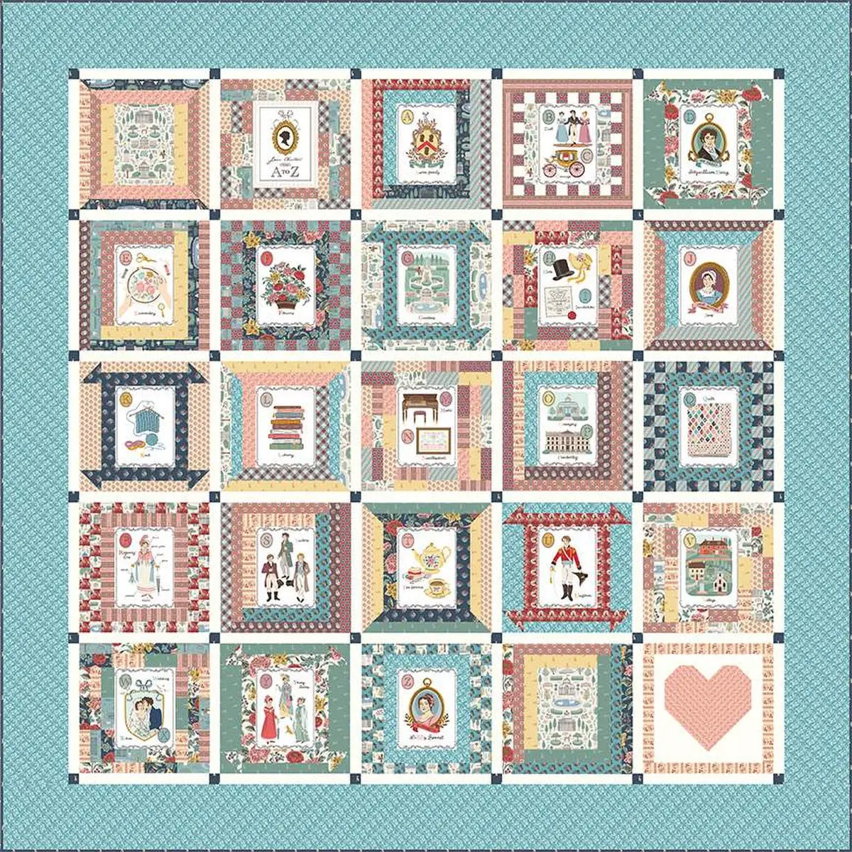 Bluebird Patterns A to Z Jane Austen Panel Quilt Pattern - Image 2