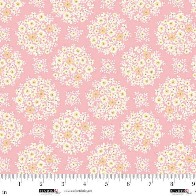 Blush Floral Bouquet Layla 44"/45" Cotton Fabric per Yard
