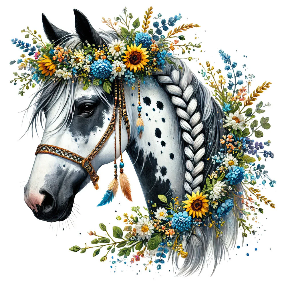 Boho Horses Fabric Panel 4
