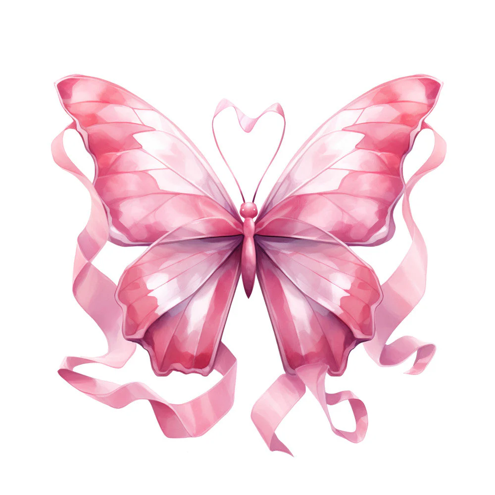 Breast Cancer Awareness Butterflies Fabric Panel 6