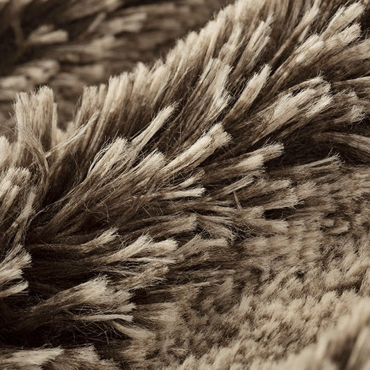 Luxe Cuddle Frosted Shaggy Brown/Beige 58"/60" Fabric per yard - Image 2