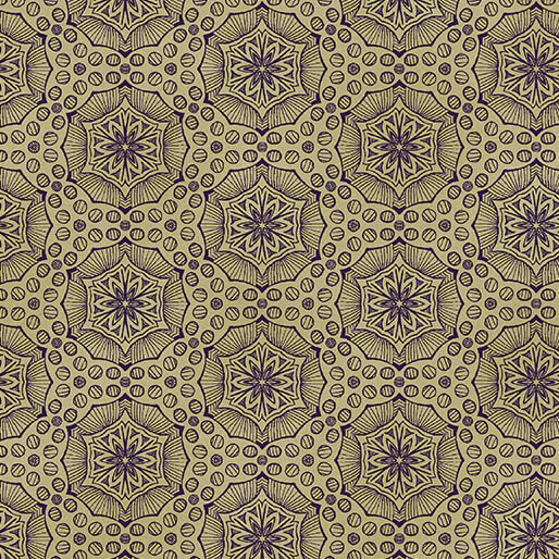 Bubbalon Cobalt/Chino Ground Works Cotton 44"/45" Fabric Per Yard