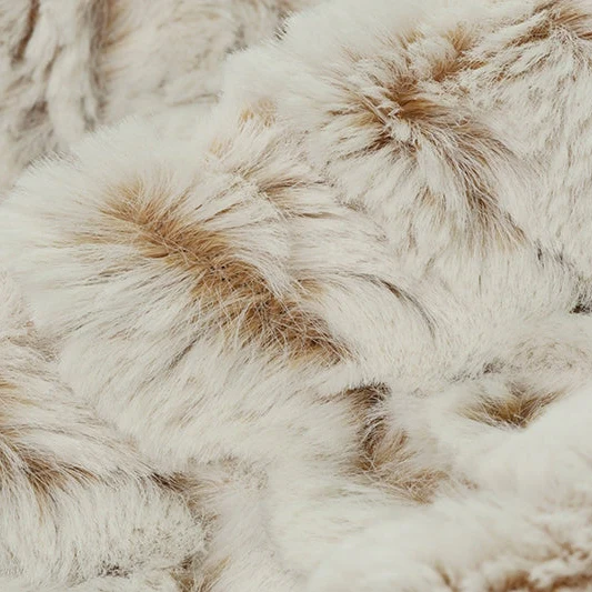 Luxe Cuddle Frosted Zebra Camel 58" - 60" Fabric per yard - Image 3