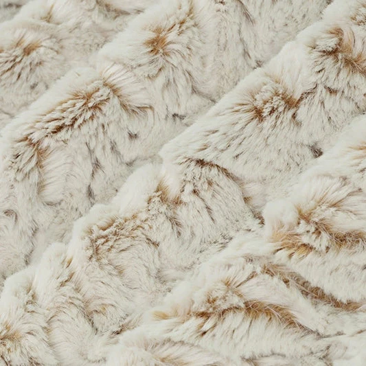 Luxe Cuddle Frosted Zebra Camel 58" - 60" Fabric per yard - Image 4