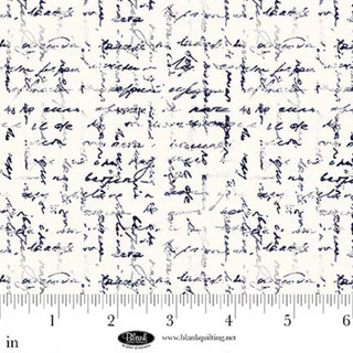 Cameo Appearance Abstract Script White Cotton 44"/45" Fabric Per Yard