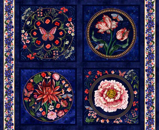 Cameo Appearance Navy Pillow Blocks 36"