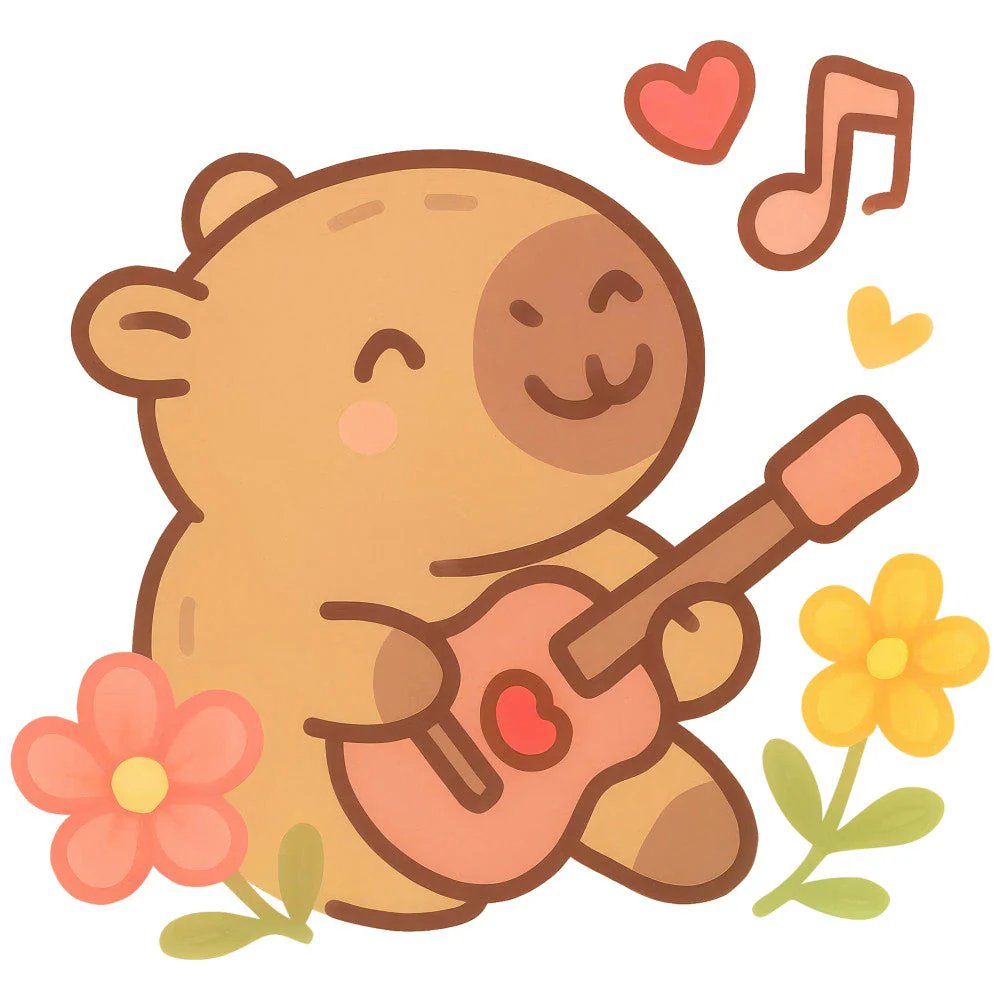 Cartoon Capybara Fabric Panel 10