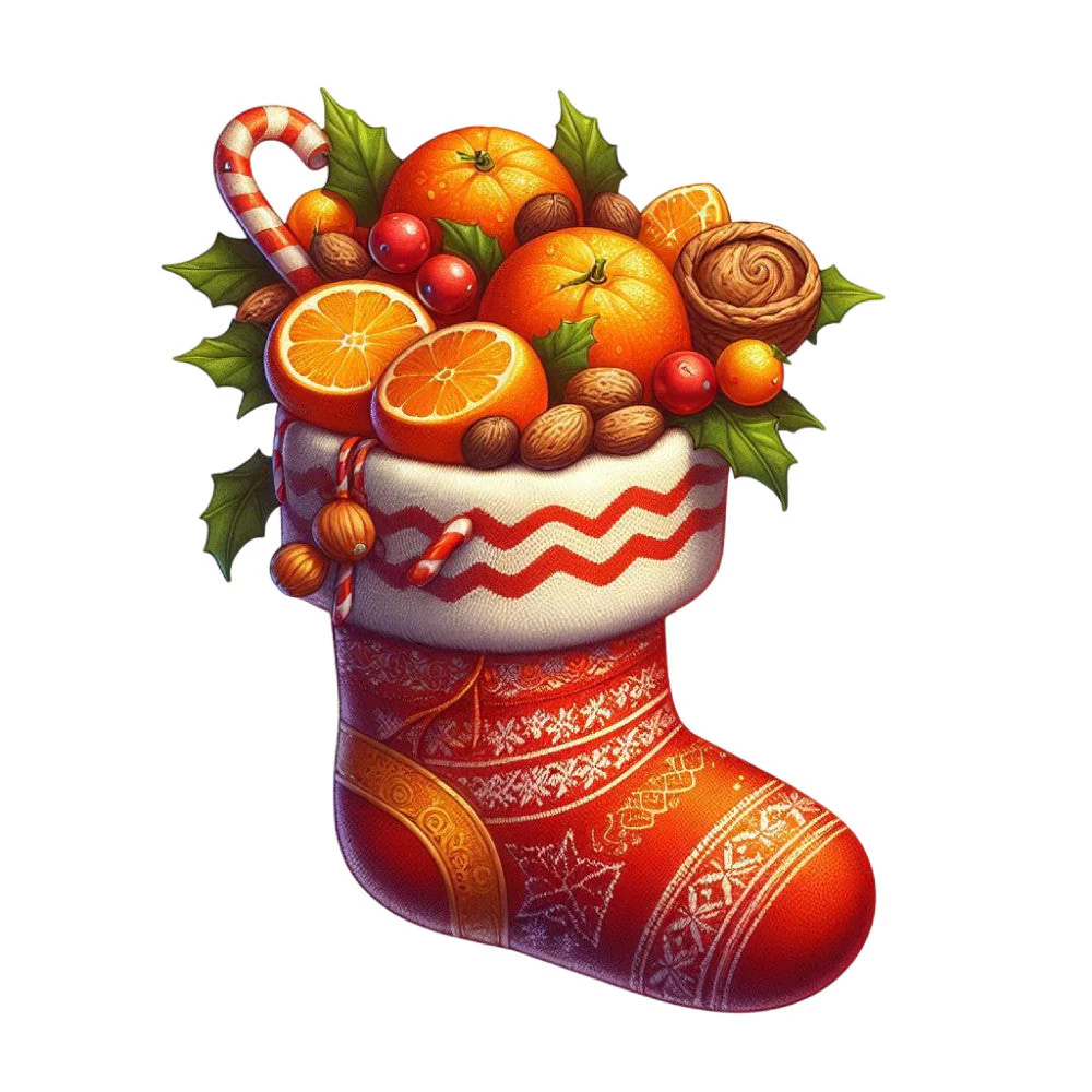 Cartoon Christmas Stockings Fabric Panel 2