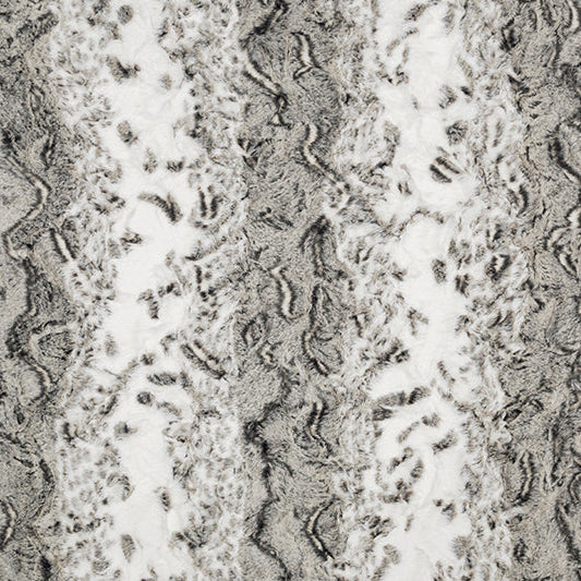 Luxe Cuddle Snowy Owl Charcoal 58" - 60" Fabric per yard - Image 2