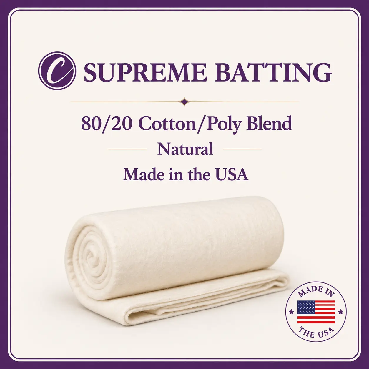 Choice Supreme Batting - 80/20 Cotton/Poly Blend - Crib (46.5" x 60") - Image 2