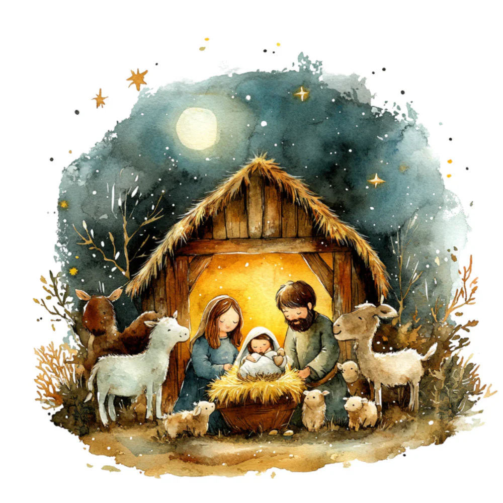 Christmas Nativity Scene Fabric Panel 6