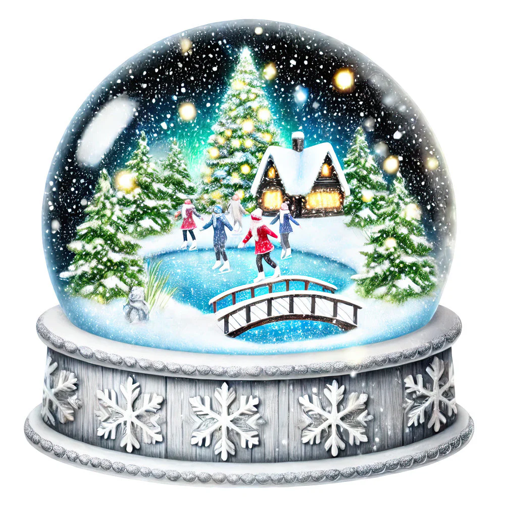 Christmas Snow Globes Fabric Panel 53