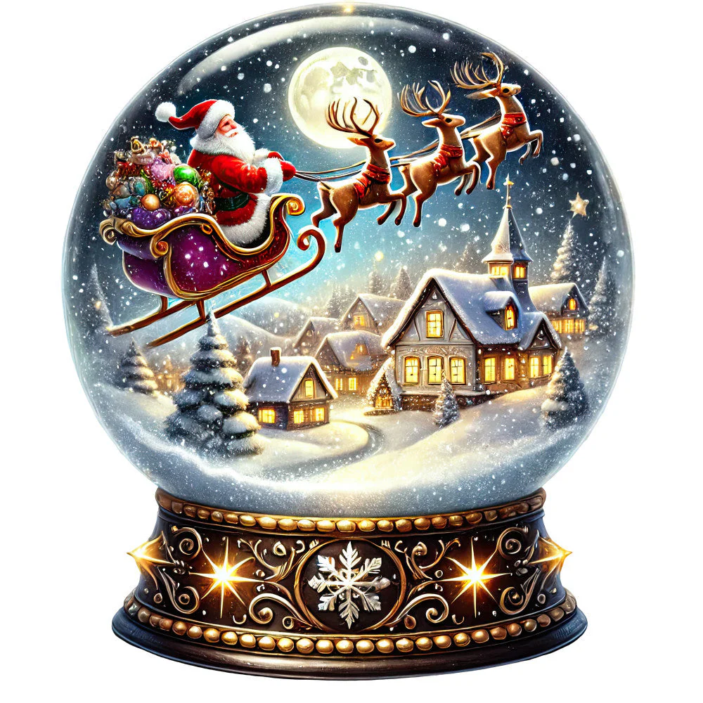 Christmas Snow Globes Fabric Panel 64