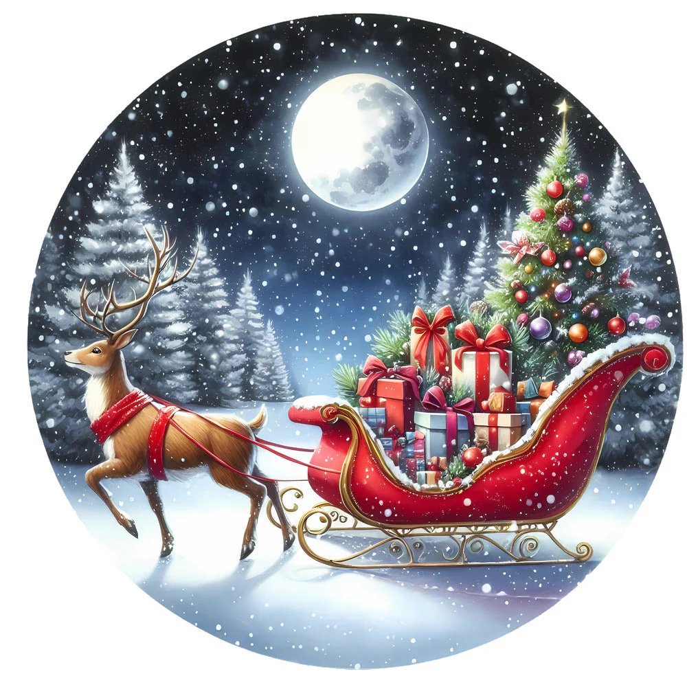 Christmas Winter Scene 18 Fabric Panel