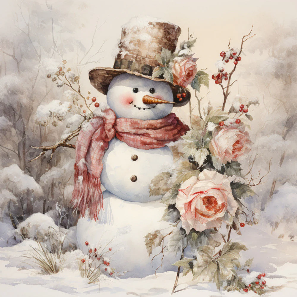 Classic Snowman Fabric Panel 22