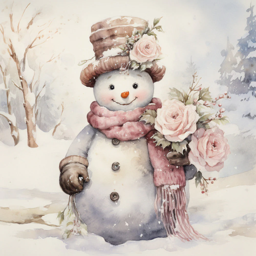 Classic Snowman Fabric Panel 23