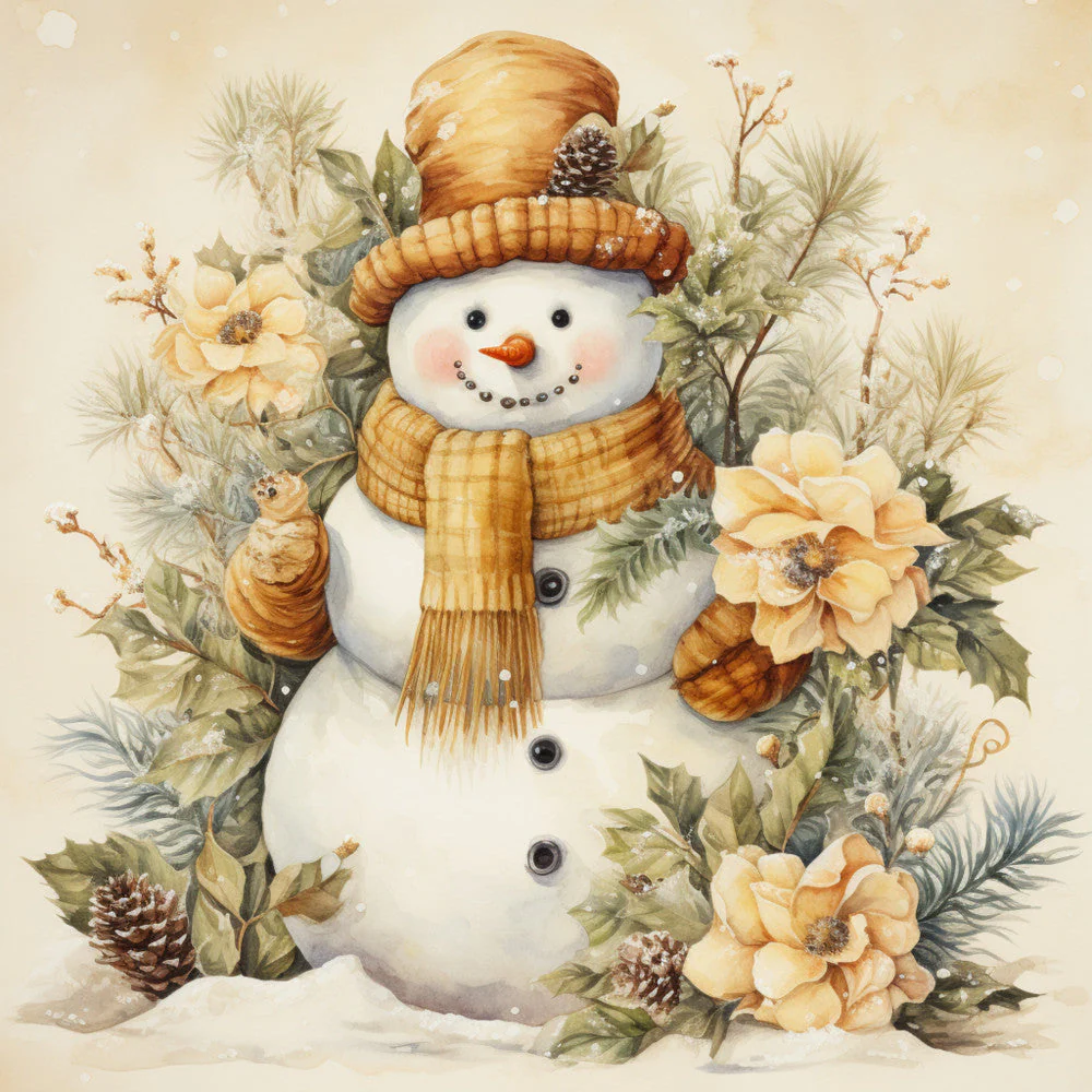 Classic Snowman Fabric Panel 55