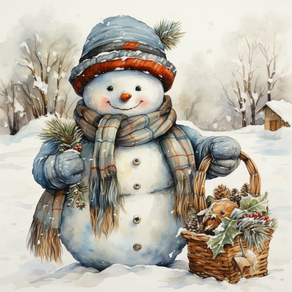 Classic Snowman Fabric Panel 77