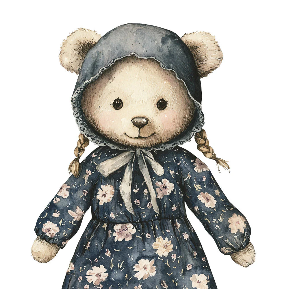 Classic Teddy Bear Fabric Panel 22