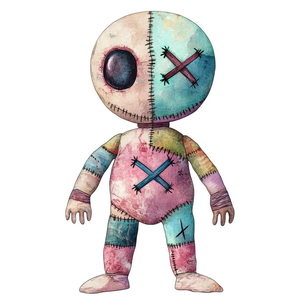 Colorful Voodoo Dolls Fabric Panel 5