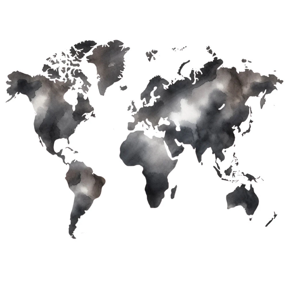 Colorful World Map Fabric Panel 22
