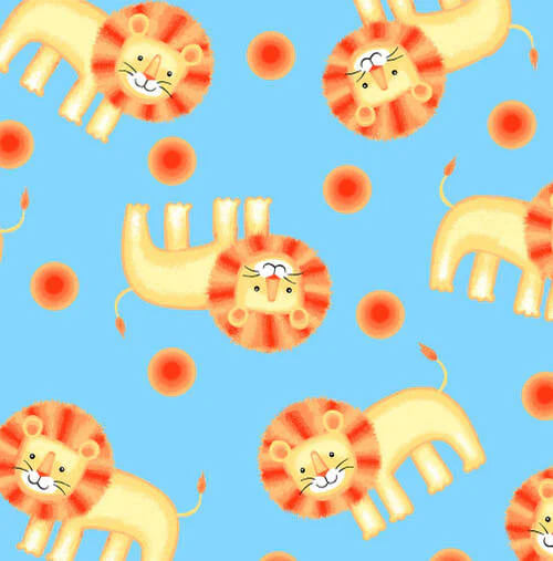 Comfy Flannel - Lions 44"/45" Cotton Flannel Fabric per yard