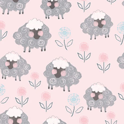 Comfy Flannel - Sheep 44"/45" Cotton Flannel Fabric per yard