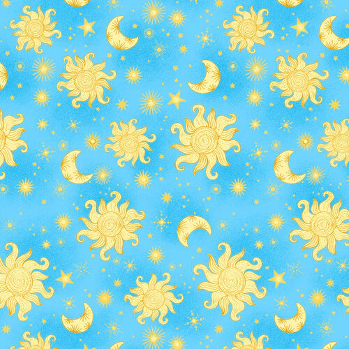Comfy Flannel - Sun & Stars 44"/45" Cotton Flannel Fabric per yard