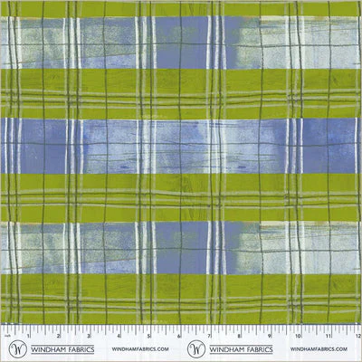 Cool Lime Plaid Cotton 43/44 Fabric Per Yard