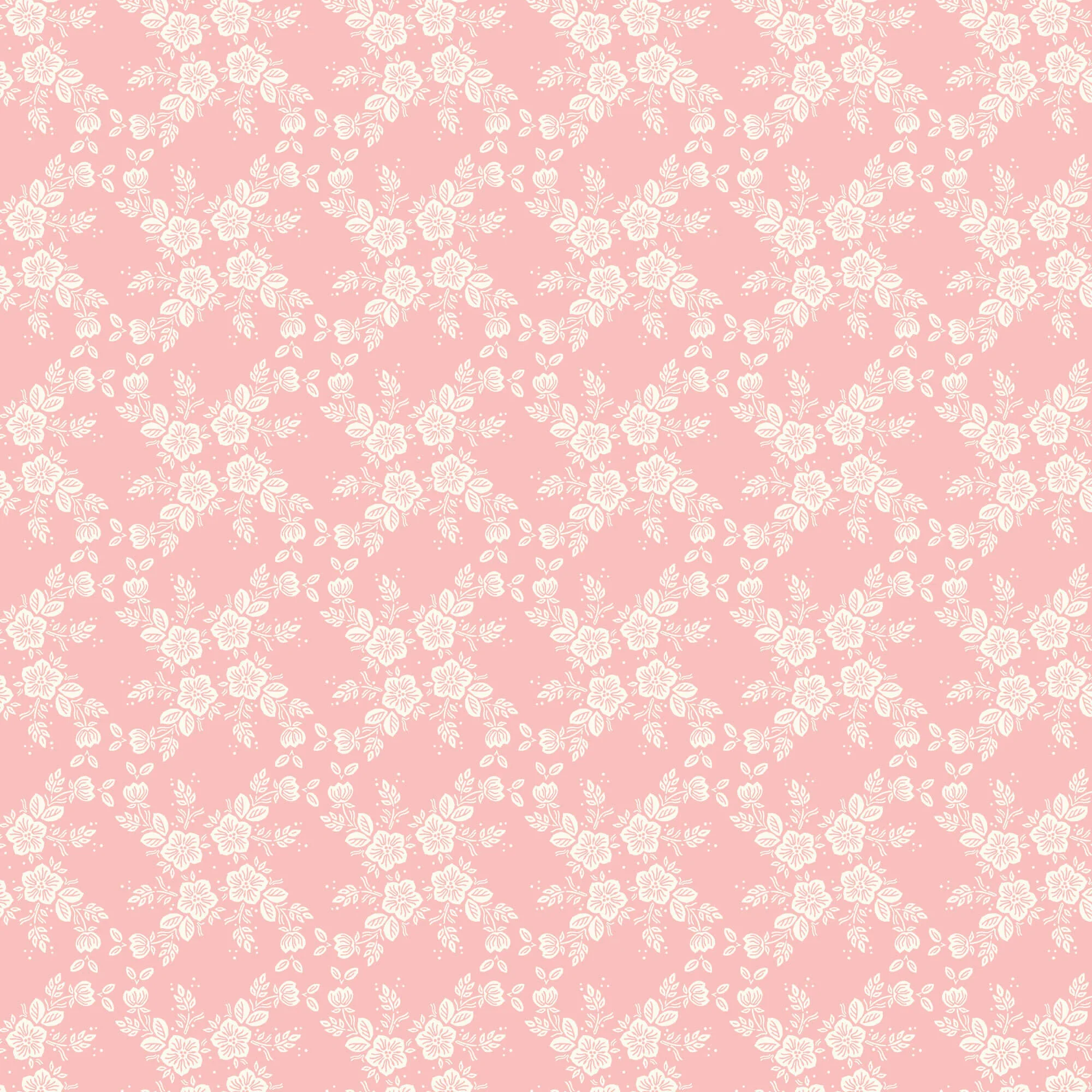 Cottage Garden - Lattice Vine - Pink 44" / 45" Fabric Per Yard