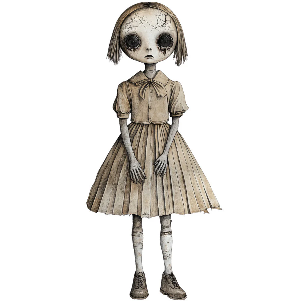 Creepy Dolls Fabric Panel 11