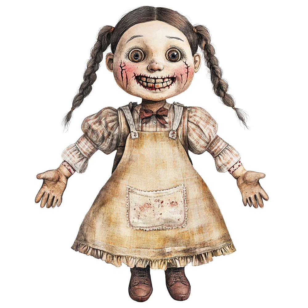 Creepy Dolls Fabric Panel 18