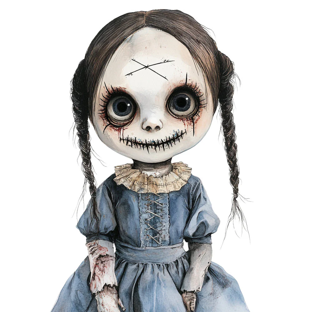 Creepy Dolls Fabric Panel 5