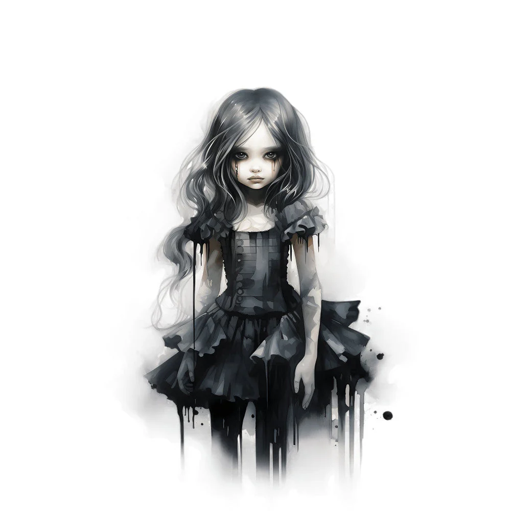 Creepy Horror Evil Dolls Fabric Panel 1
