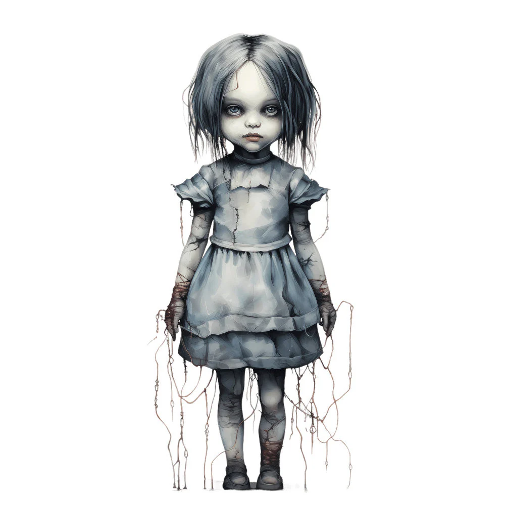 Creepy Horror Evil Dolls Fabric Panel 11