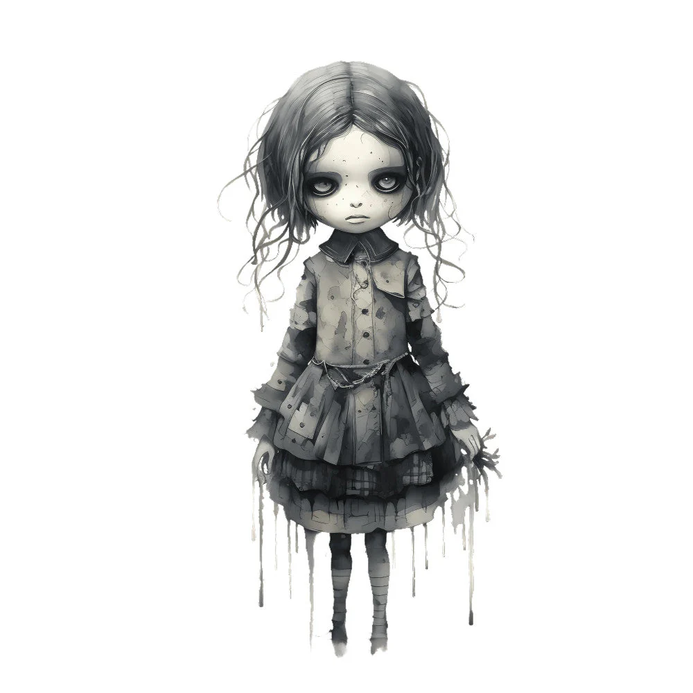 Creepy Horror Evil Dolls Fabric Panel 3
