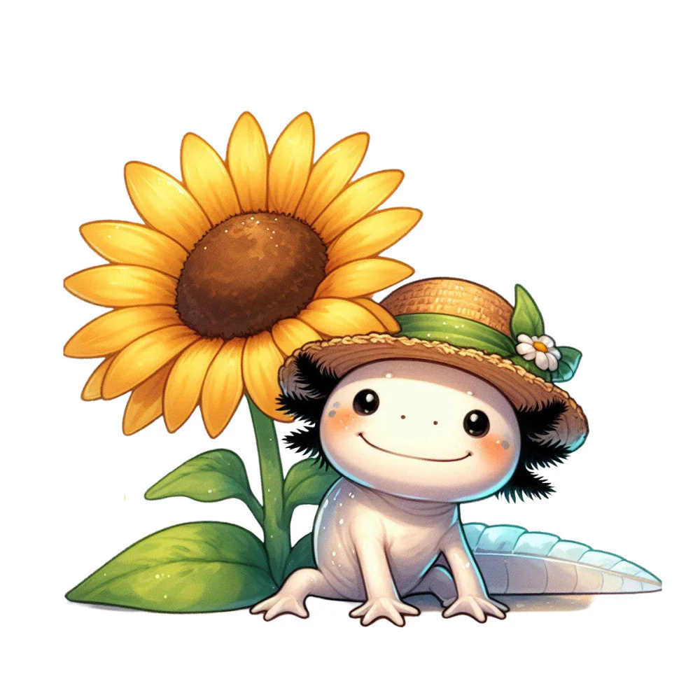 Cute Cartoon Axolotl Fabric Panel 20