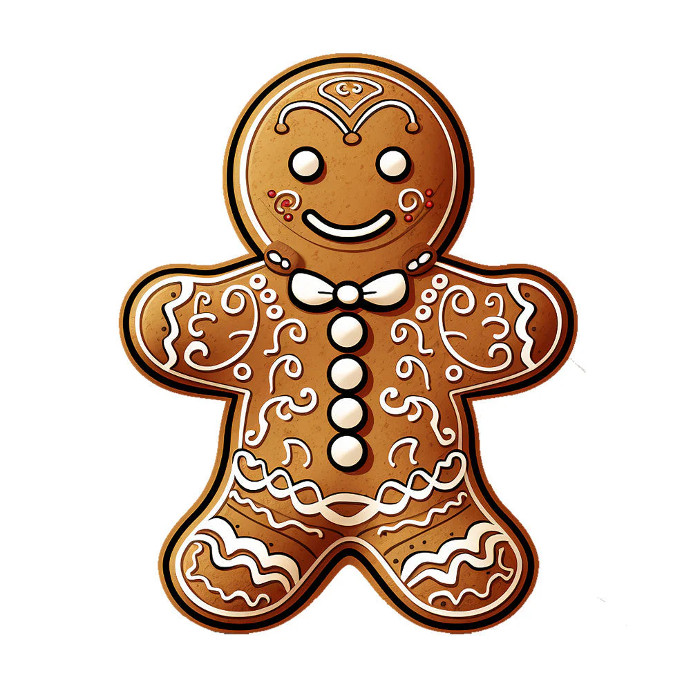 Cute Christmas Gingerbread Man Fabric Panel 2
