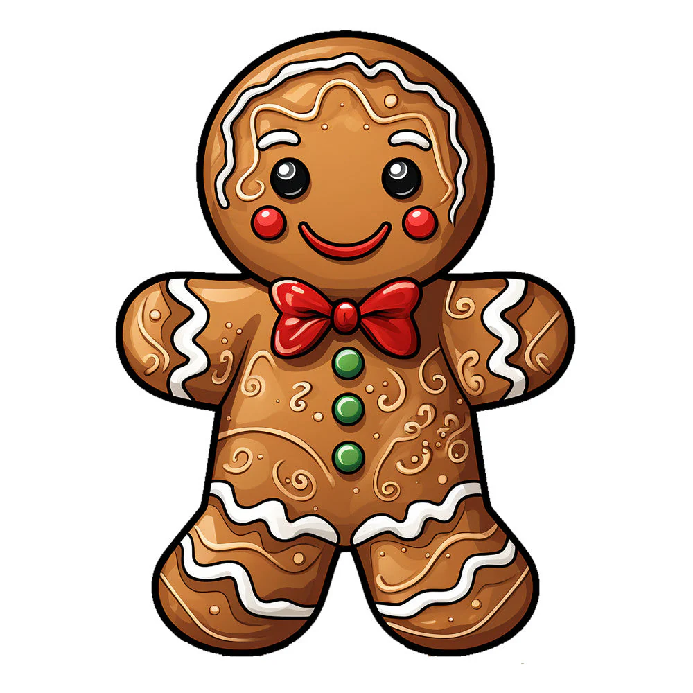 Cute Christmas Gingerbread Man Fabric Panel 6