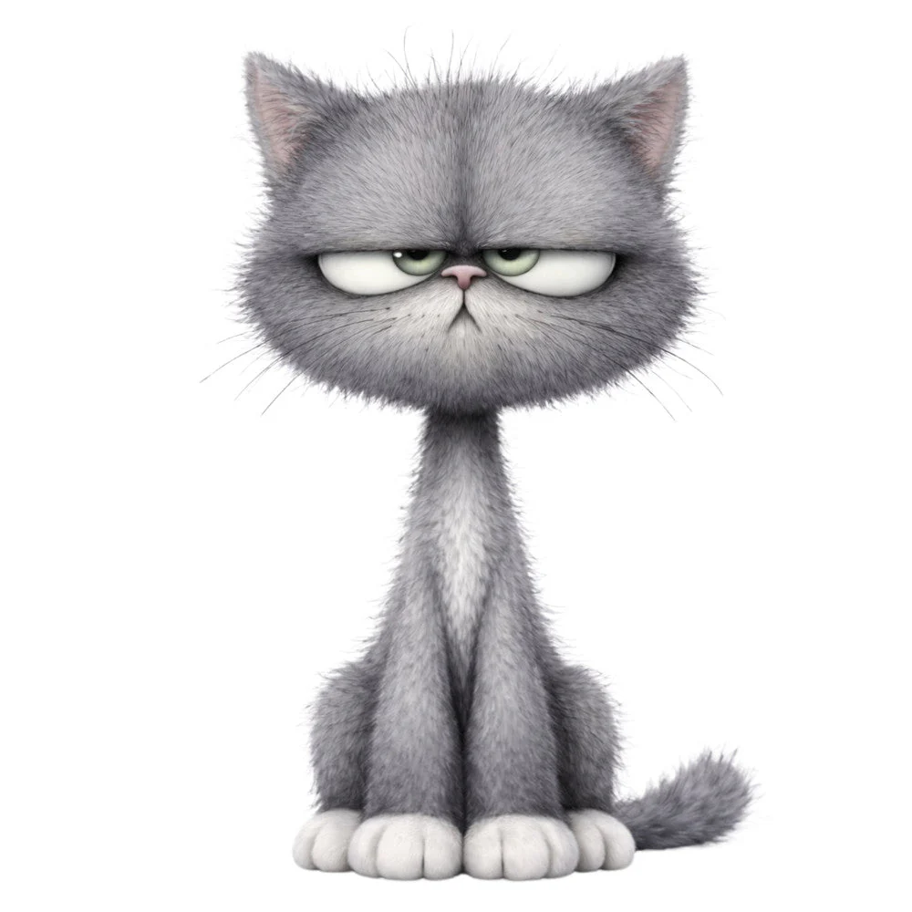 Cute Gray Cat Fabric Panel 11